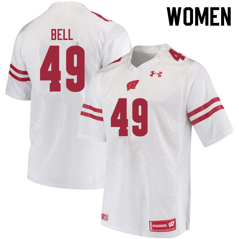 Women #49 Christian Bell Wisconsin Badgers College Football Jerseys Sale-White - Click Image to Close
